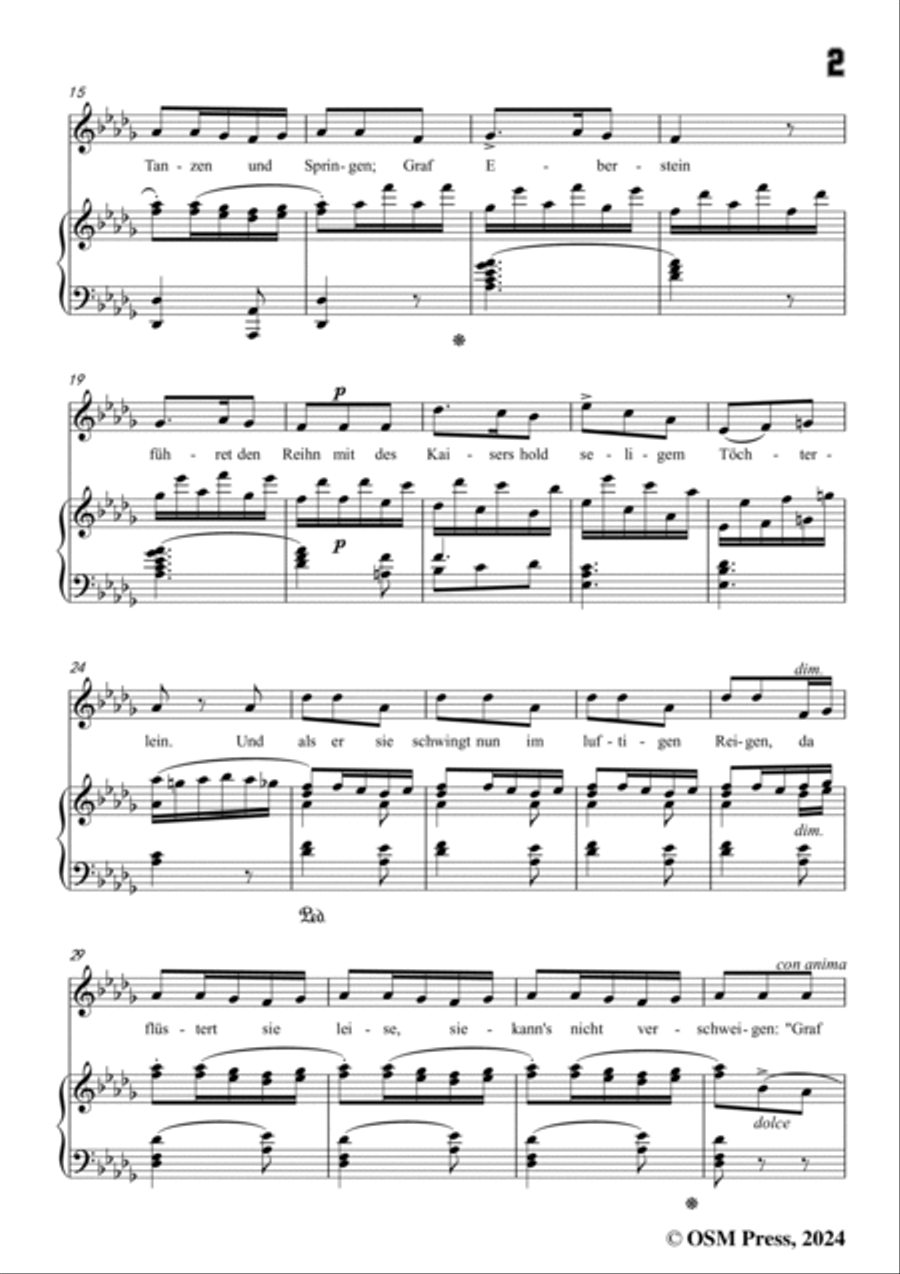 C. Loewe-Graf Eberstein(Zu Speier im Saale da hebt sich ein Klingen),in D flat Major Voice scores gallery preview page 3