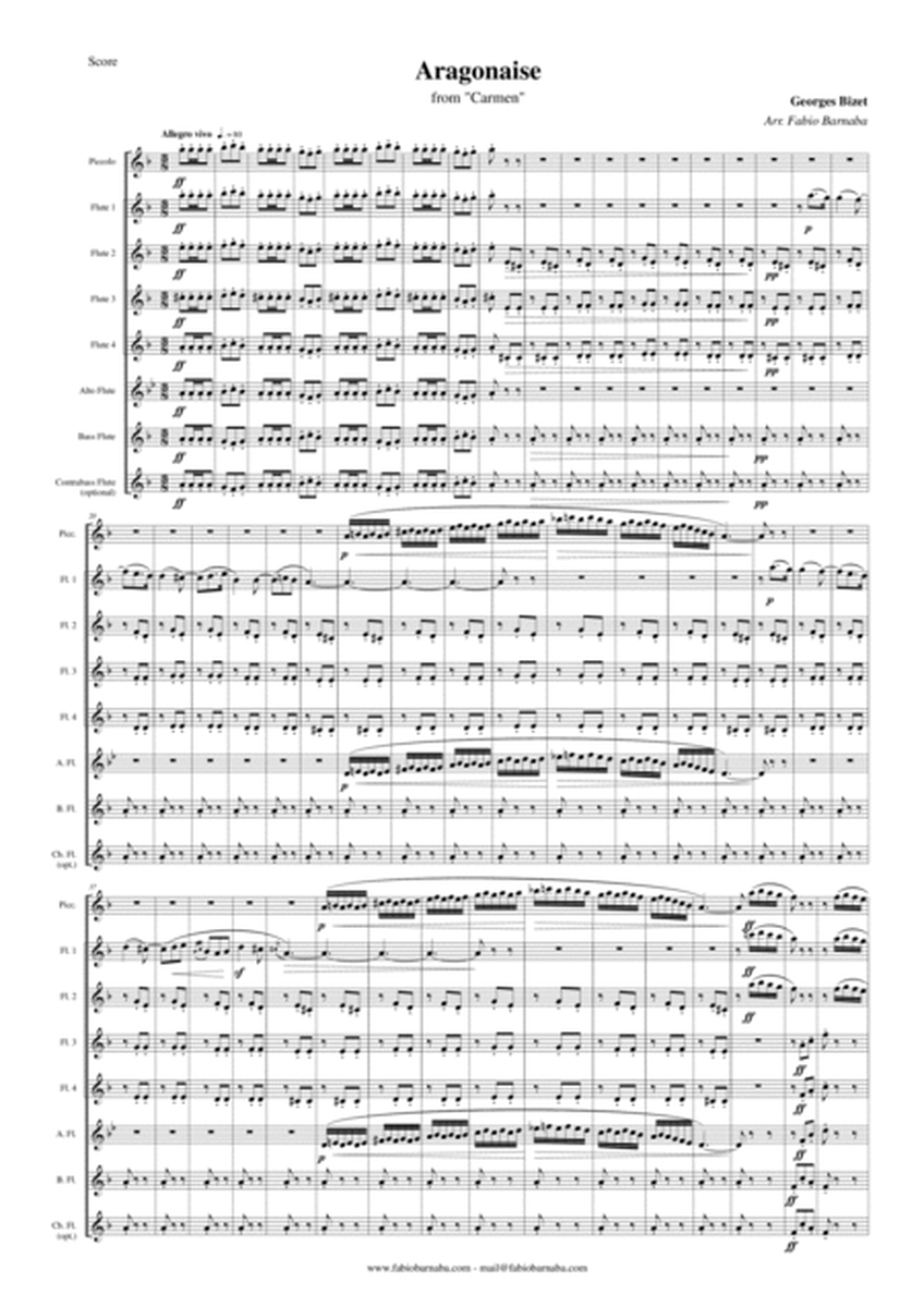 Aragonaise from "Carmen" - for Flute Choir image number null