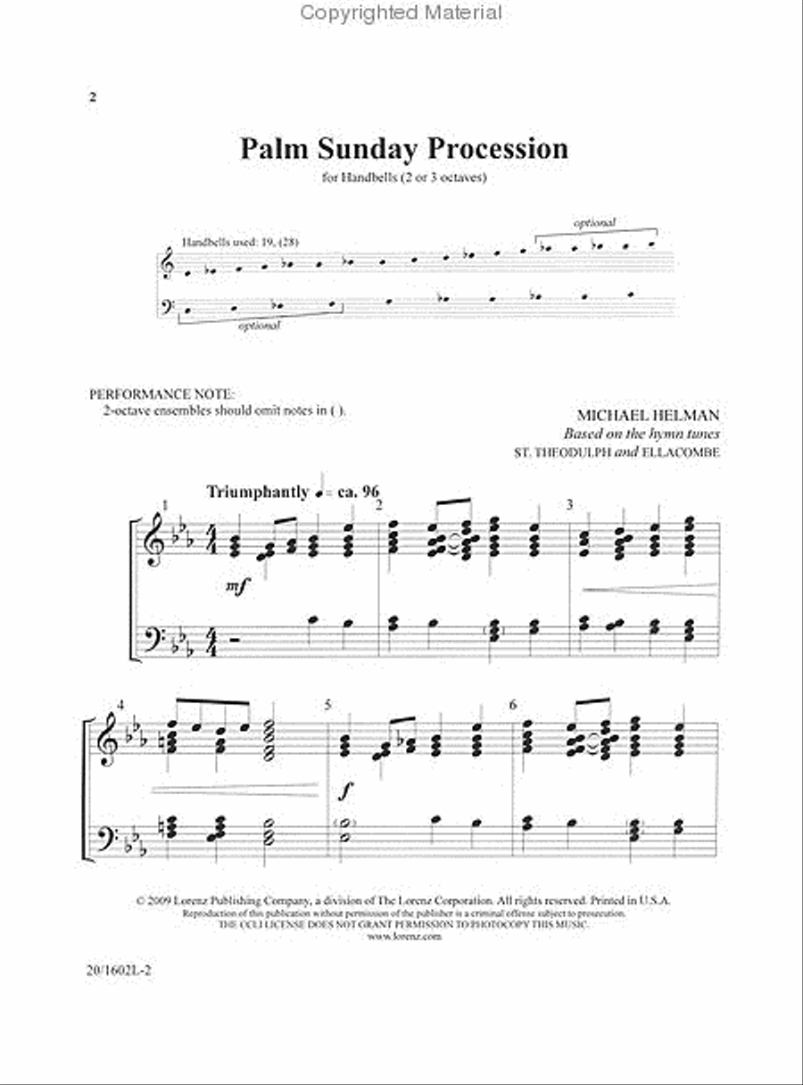 Palm Sunday Procession 3-Octaves scores gallery preview page 2