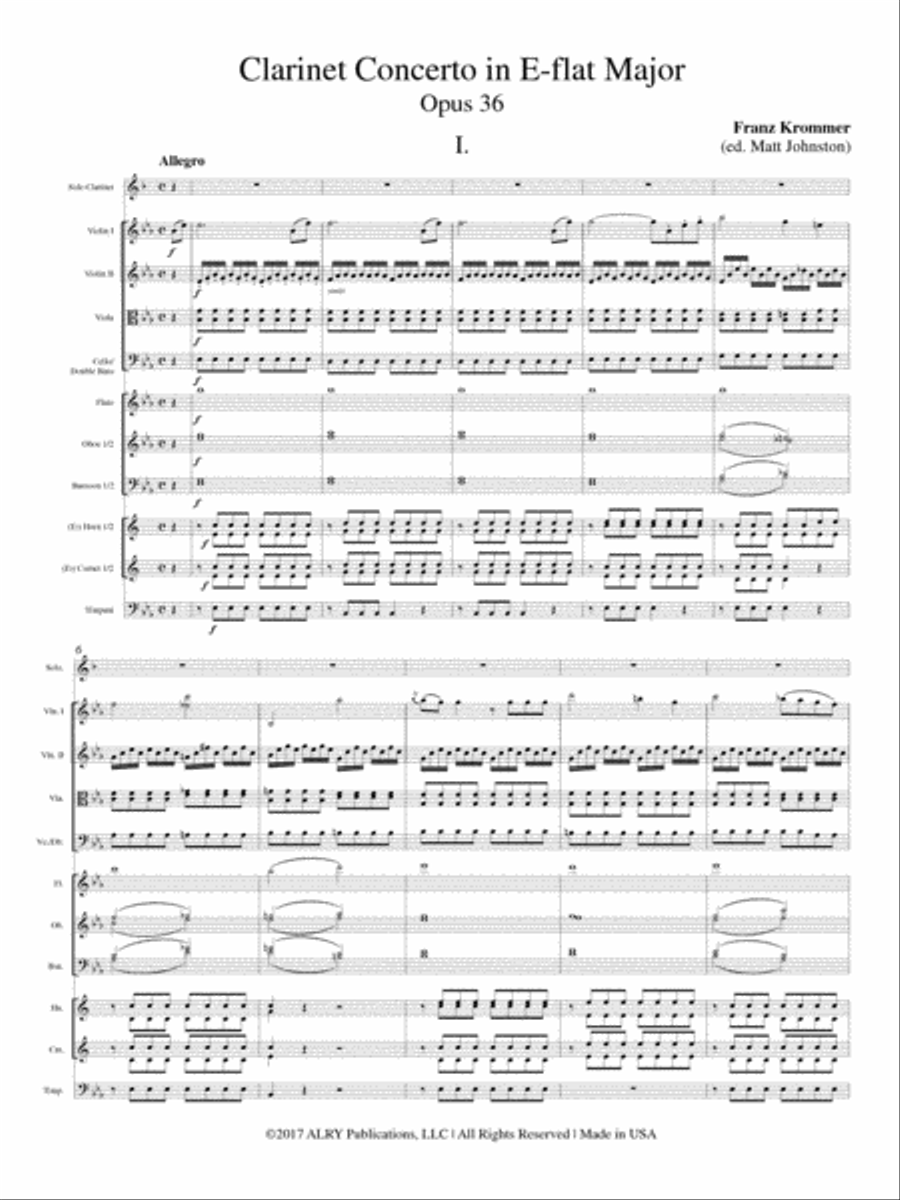 Clarinet Concerto in E-flat Major, Op. 36 Orchestra scores gallery preview page 2