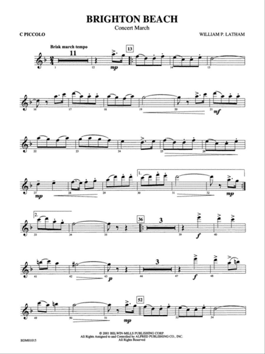 Brighton Beach (Concert March): Piccolo Concert Band scores gallery preview page 1
