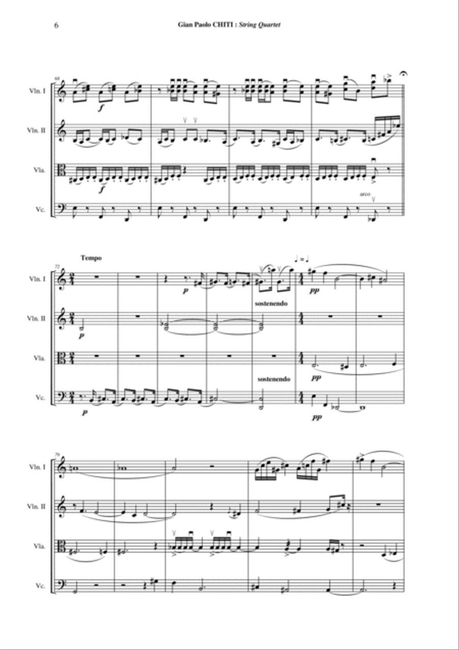 Gian Paolo Chiti : Quartetto per Archi, study score String Quartet scores gallery preview page 6