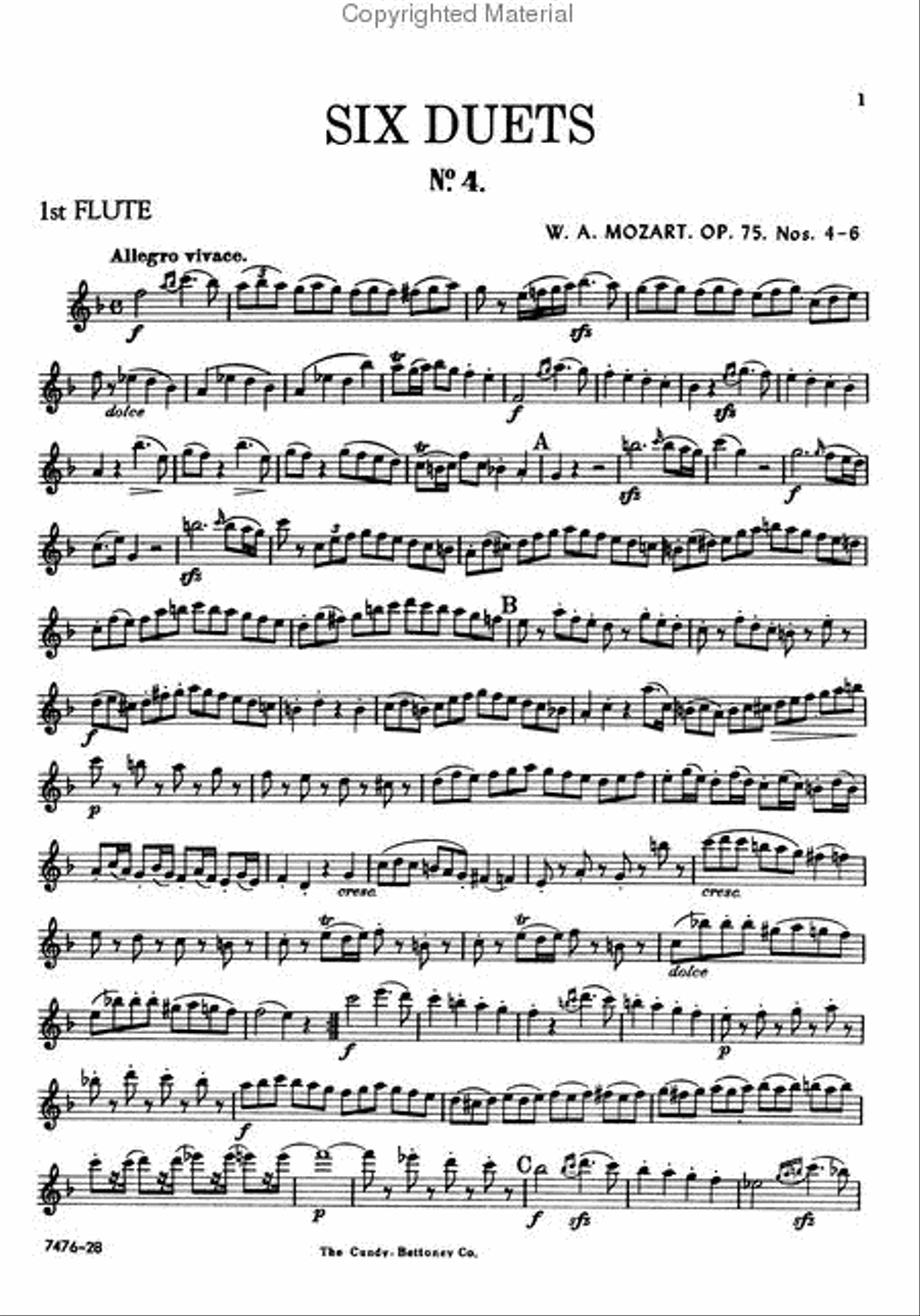 Six Duets Flute Duet scores gallery preview page 2
