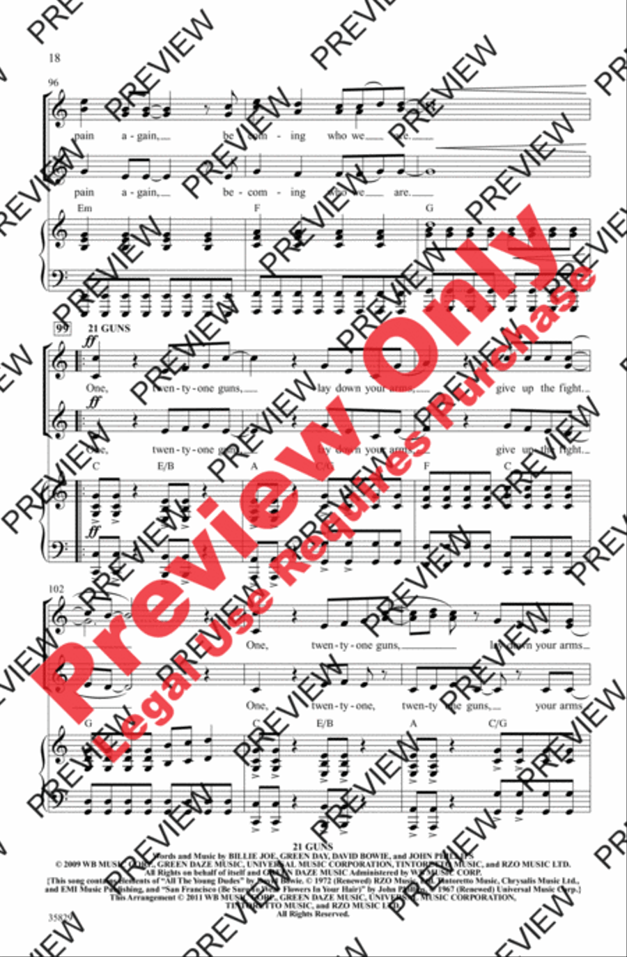Green Day on Stage: Selections from American Idiot Women's Choir scores gallery preview page 18