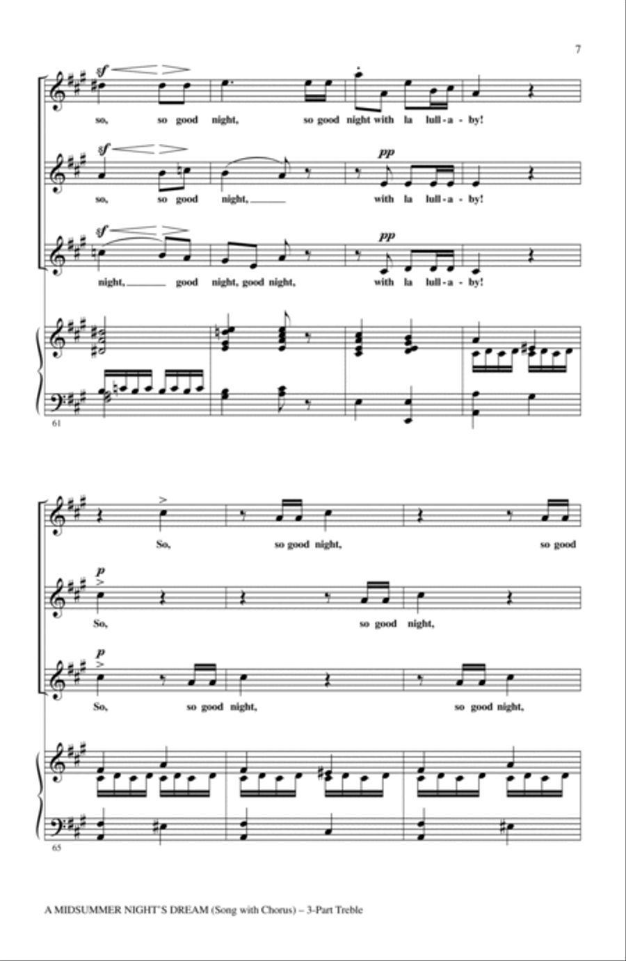A Midsummer Night's Dream Overture, Excerpt 3-Part scores gallery preview page 6