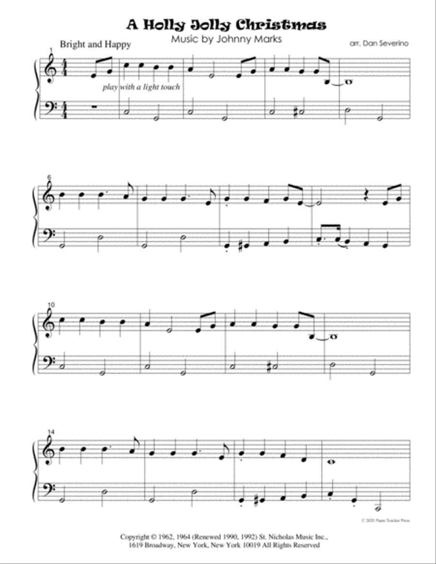 A Holly Jolly Christmas Easy Piano scores gallery preview page 2
