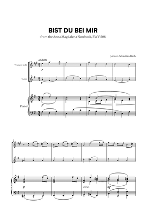 Johann Sebastian Bach - Bist du bei Mir (BWV 508) (G major) (for Trumpet and Violin)
