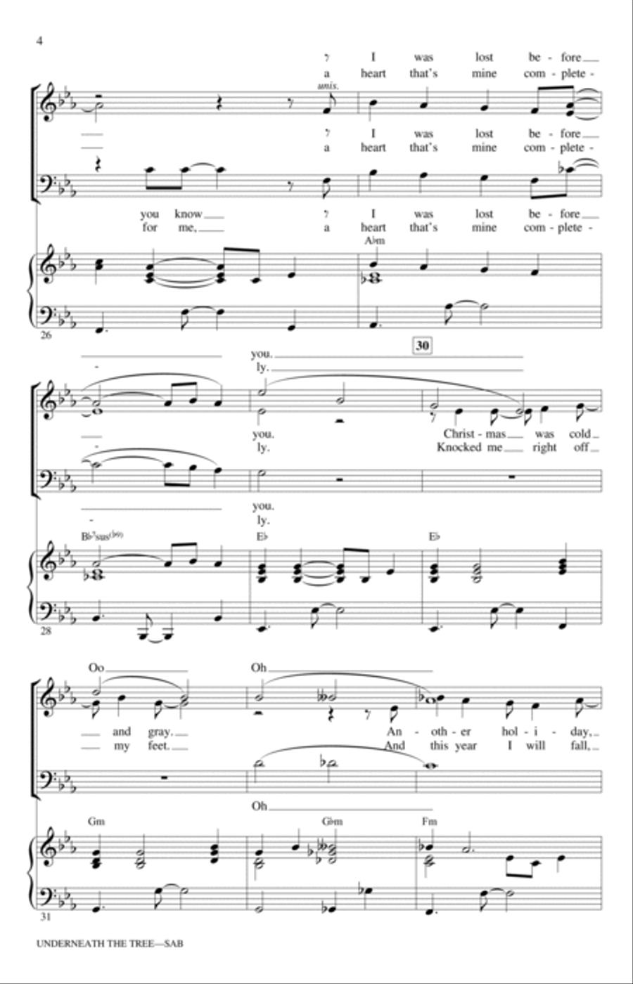 Underneath The Tree (arr. Ed Lojeski) 3-Part scores gallery preview page 4