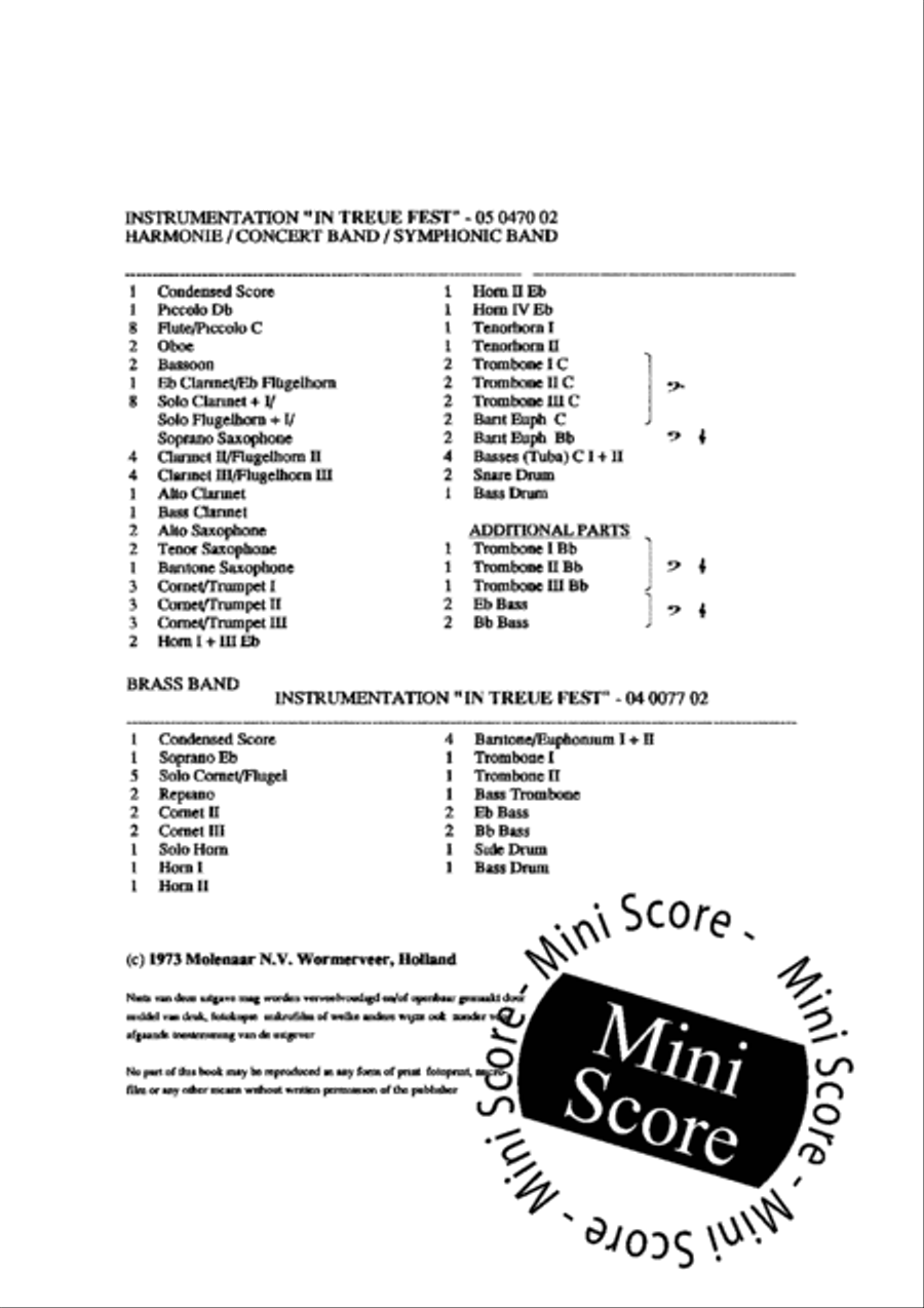 In Treue Fest Concert Band scores gallery preview page 3