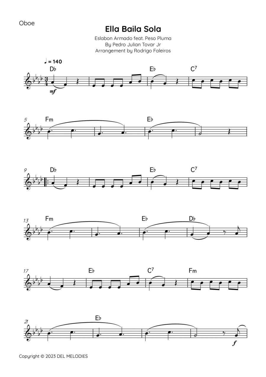 Ella Baila Sola Oboe Solo scores gallery preview page 1