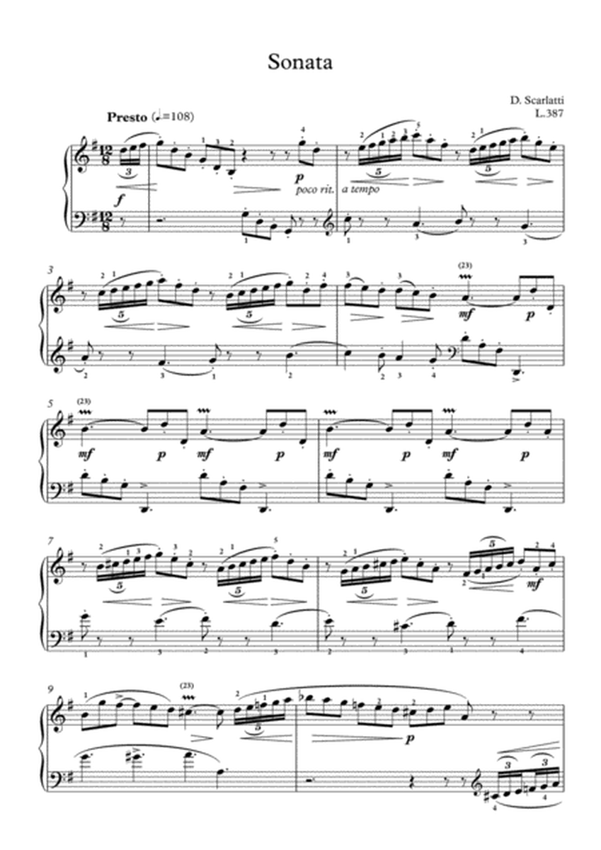 Scarlatti-Sonata in G-Major L.387 K.14(piano) image number null