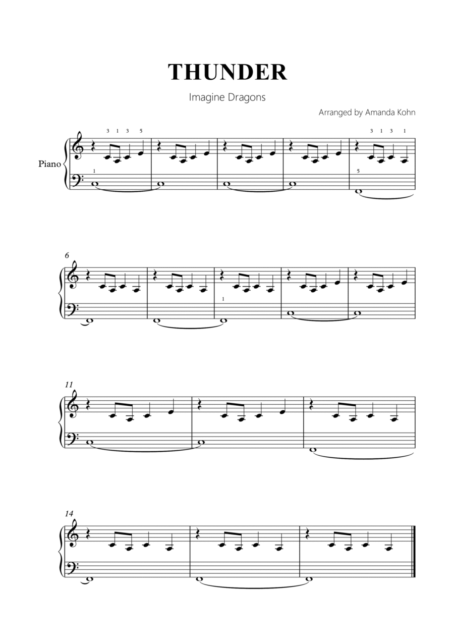 Thunder Piano, Vocal, Guitar scores gallery preview page 1