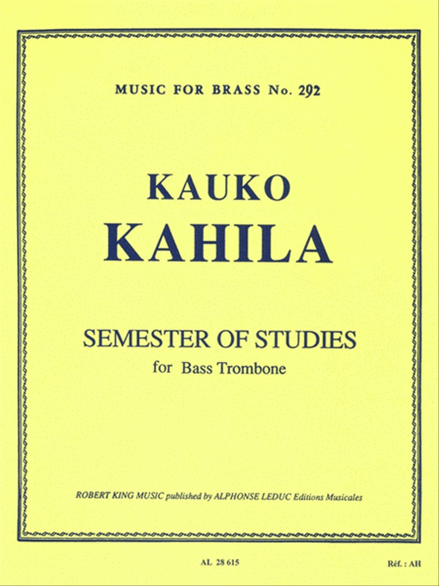 Book cover for Semester Of Studies For Bass Trombone