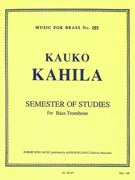 Semester Of Studies For Bass Trombone