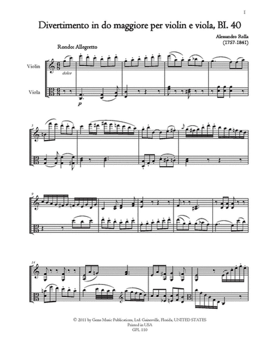 78 Violin-Viola Duets, BI. 33-110 Volume 3 (BI. 40-42)