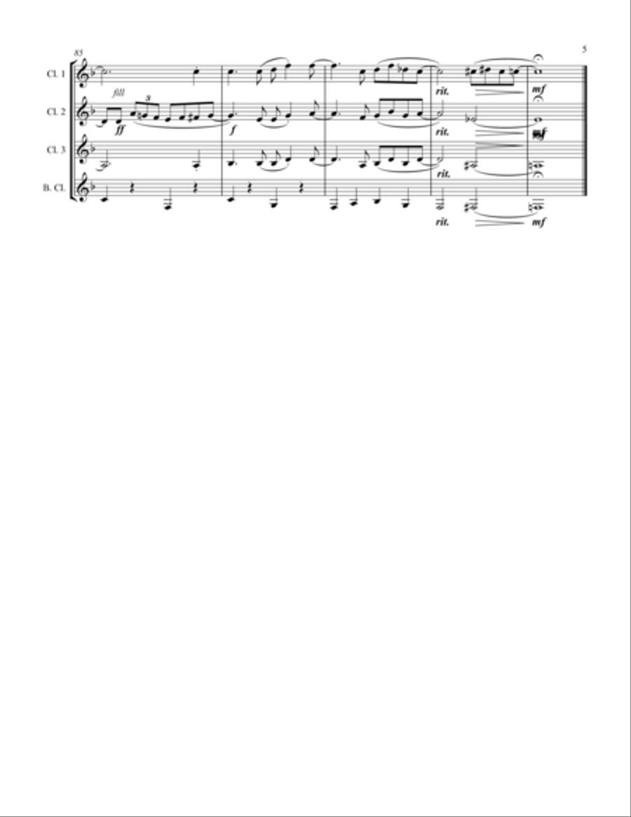 A Closer Walk With Thee (for Clarinet Quartet) Clarinet Quartet scores gallery preview page 6
