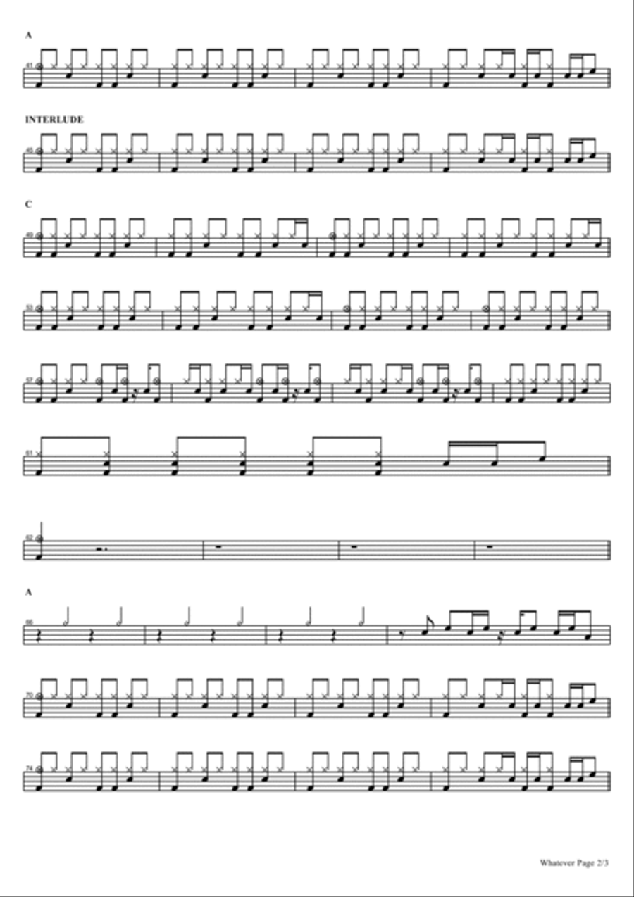 Whatever Drum Set scores gallery preview page 2