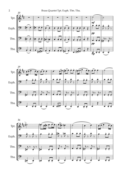 Beethoven Symphony 7 Movement 2 Allegretto for Brass Quartet Trumpet Euphonium Trombone Tuba image number null