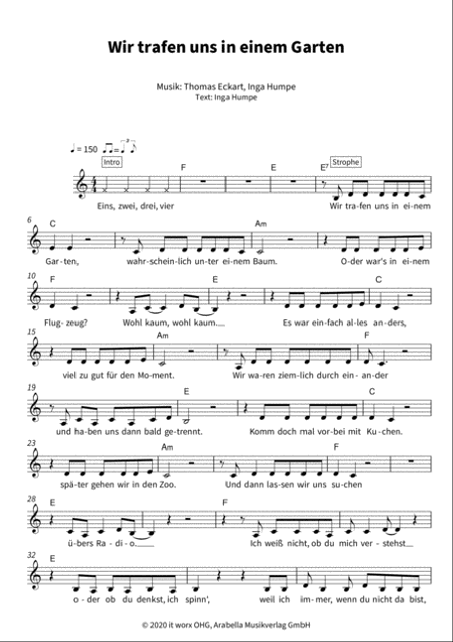 Wir trafen uns in einem Garten Score scores gallery preview page 3