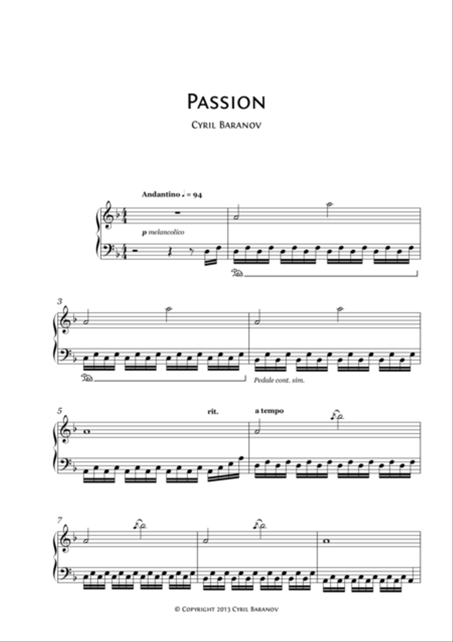 Passion Piano Solo scores gallery preview page 1