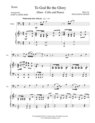 TO GOD BE THE GLORY (Duet – Cello and Piano/Score and Parts)