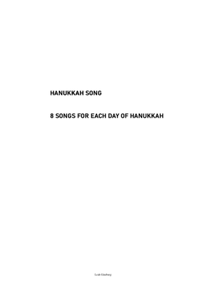 Book cover for Hanukkah Songs Booklet (Chanukah Songs) 8 songs for each day of Hanukkah. Easy piano