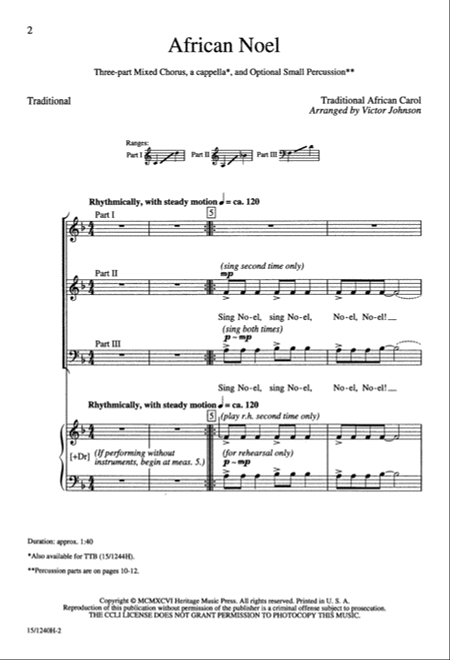 African Noel 3-Part scores gallery preview page 2