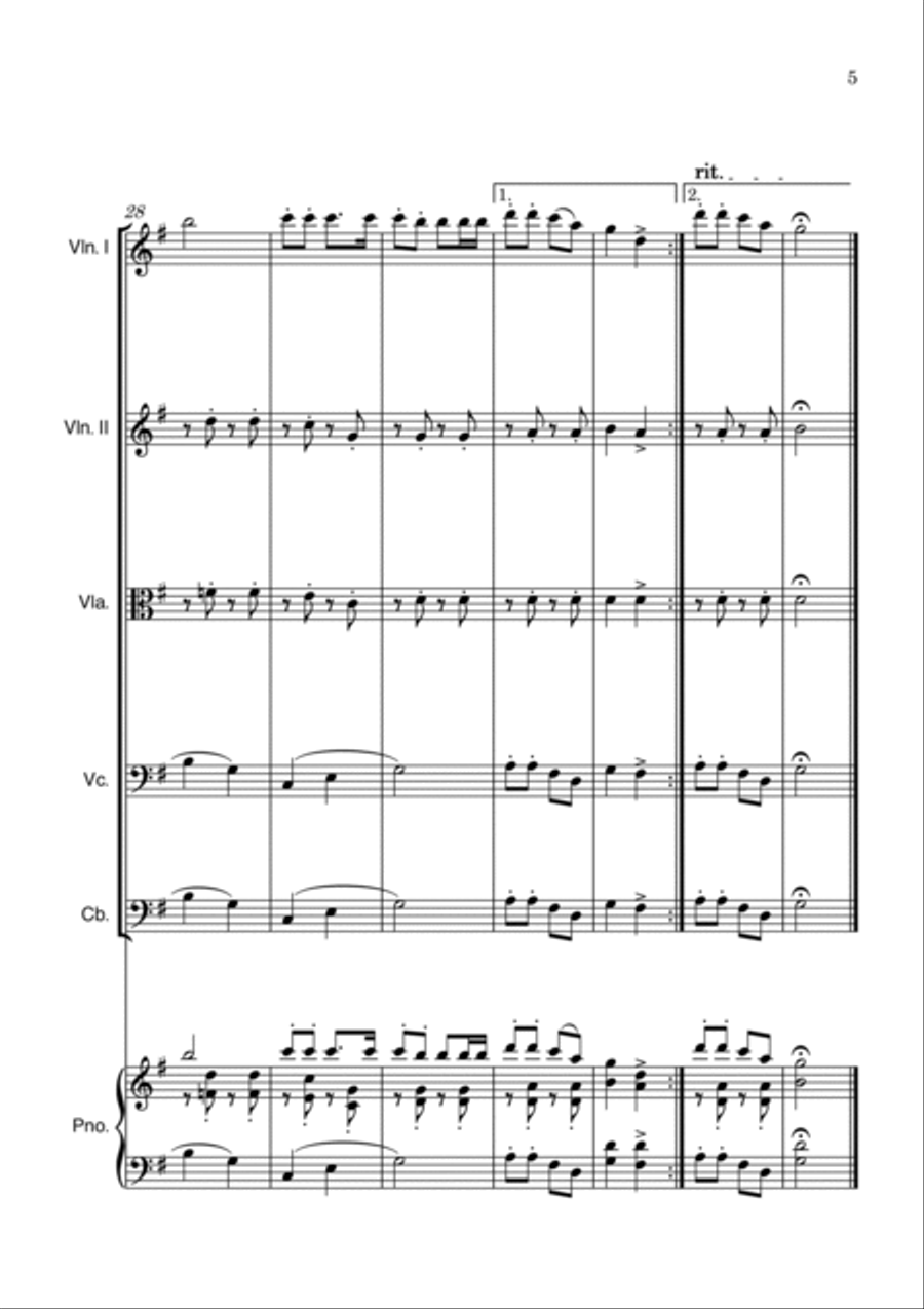 Jingle Bells String Quintet scores gallery preview page 5