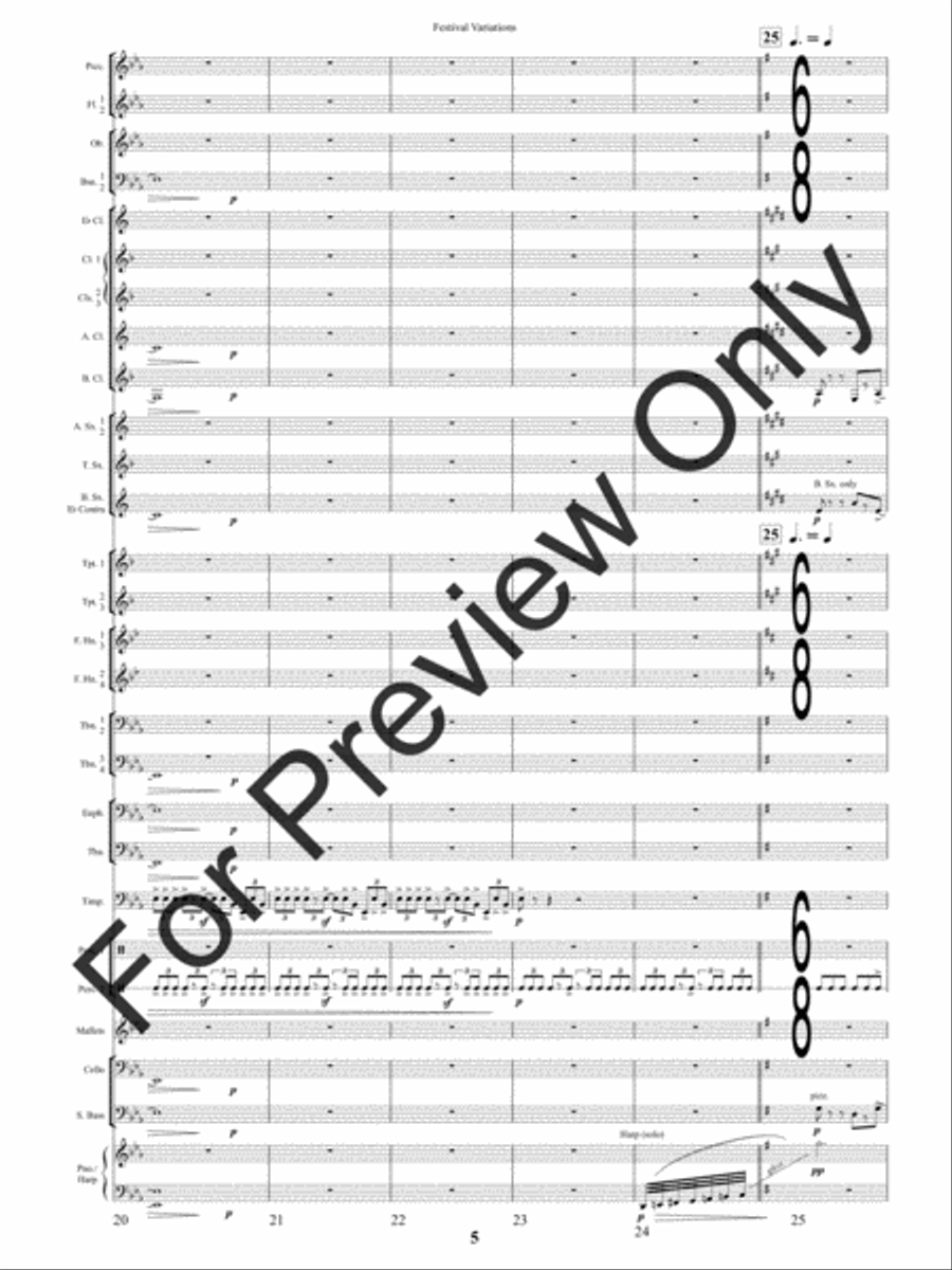 Festival Variations (Score) Concert Band scores gallery preview page 8
