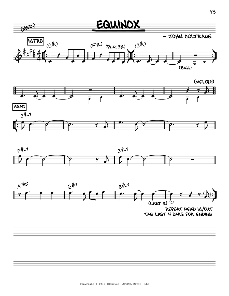 Equinox Piano scores gallery preview page 1