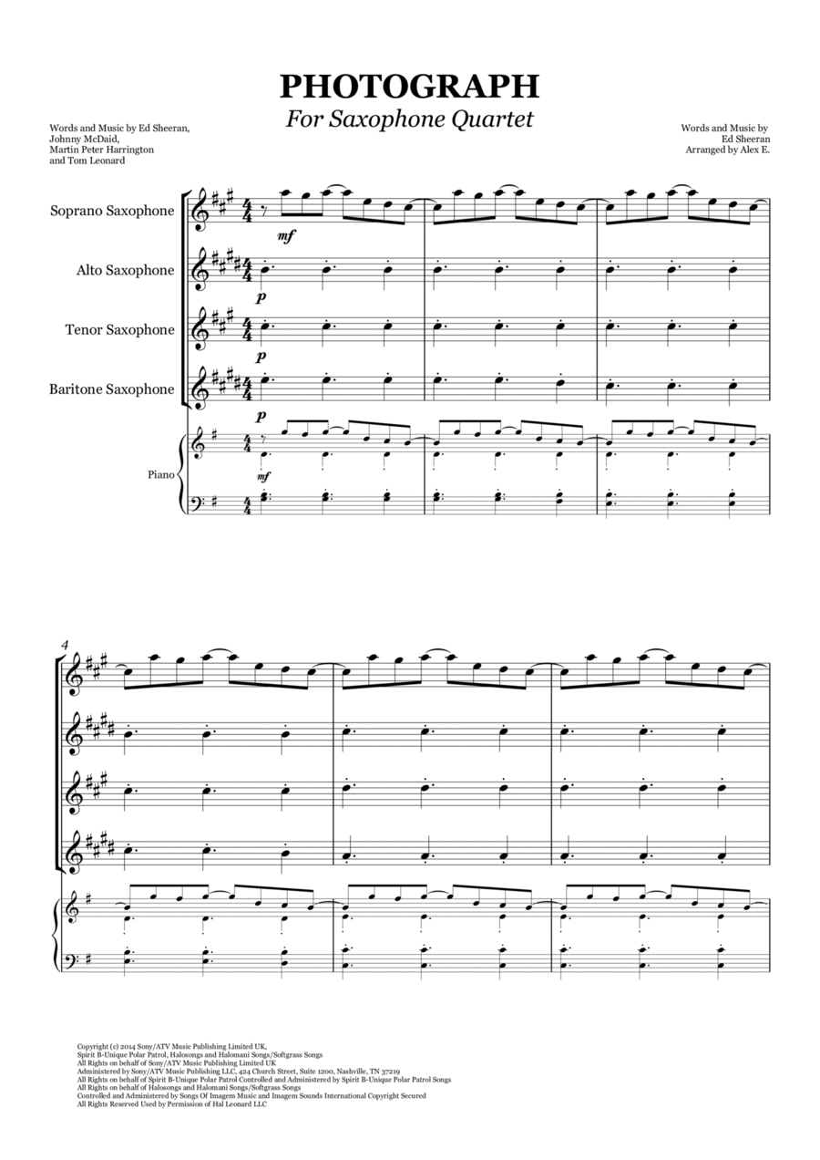 Photograph Tenor Saxophone scores gallery preview page 1
