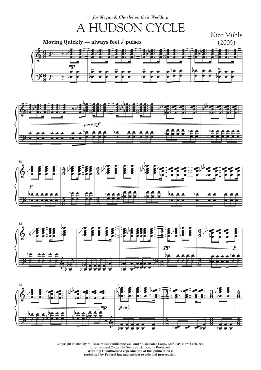 A Hudson Cycle Piano Solo scores gallery preview page 1
