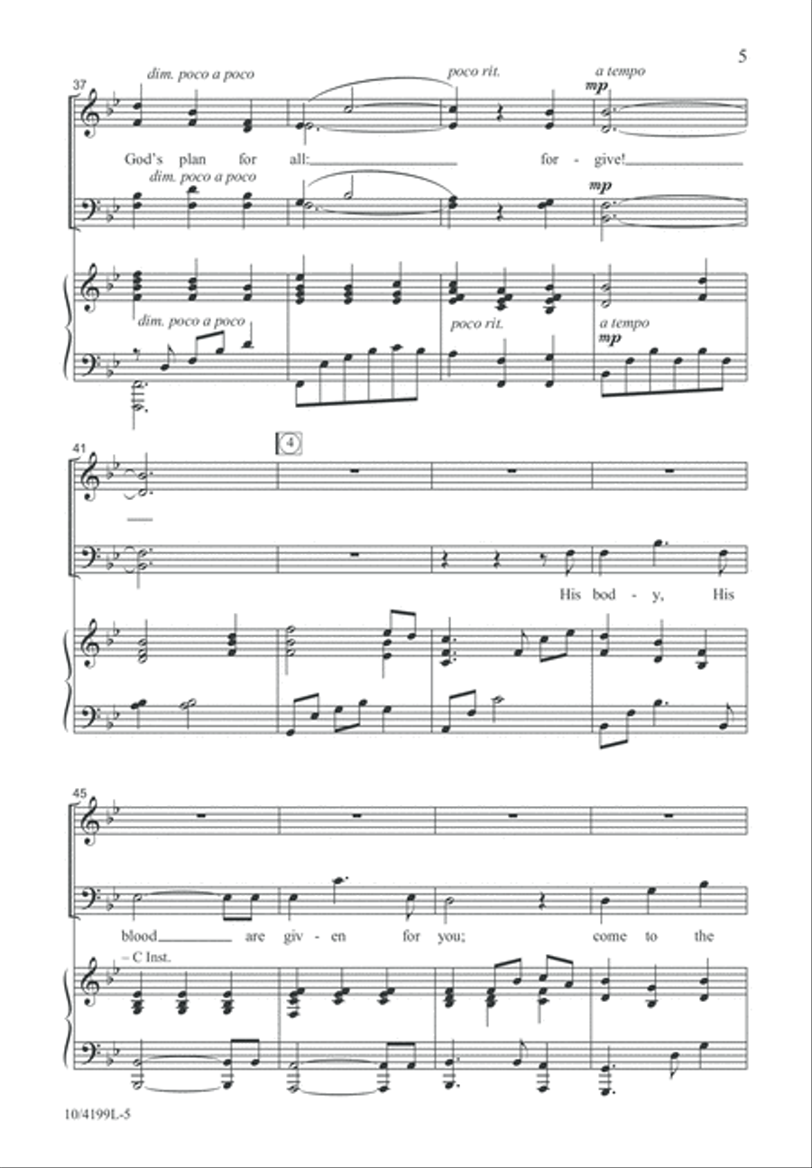 Come into God's Embrace 4-Part scores gallery preview page 5