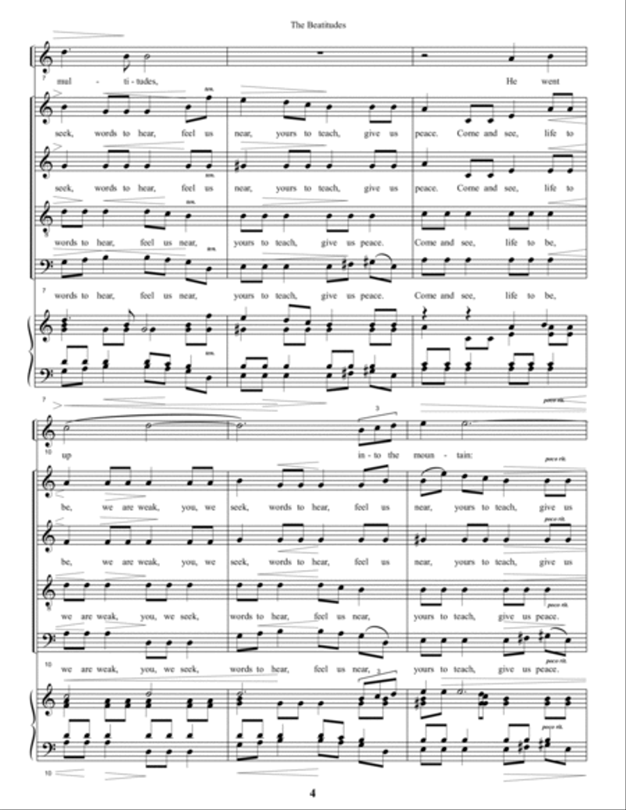 The Beatitudes - A Cantata 4-Part scores gallery preview page 4