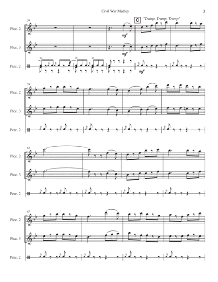 Civil War Fife & Drum Medley Piccolo scores gallery preview page 4