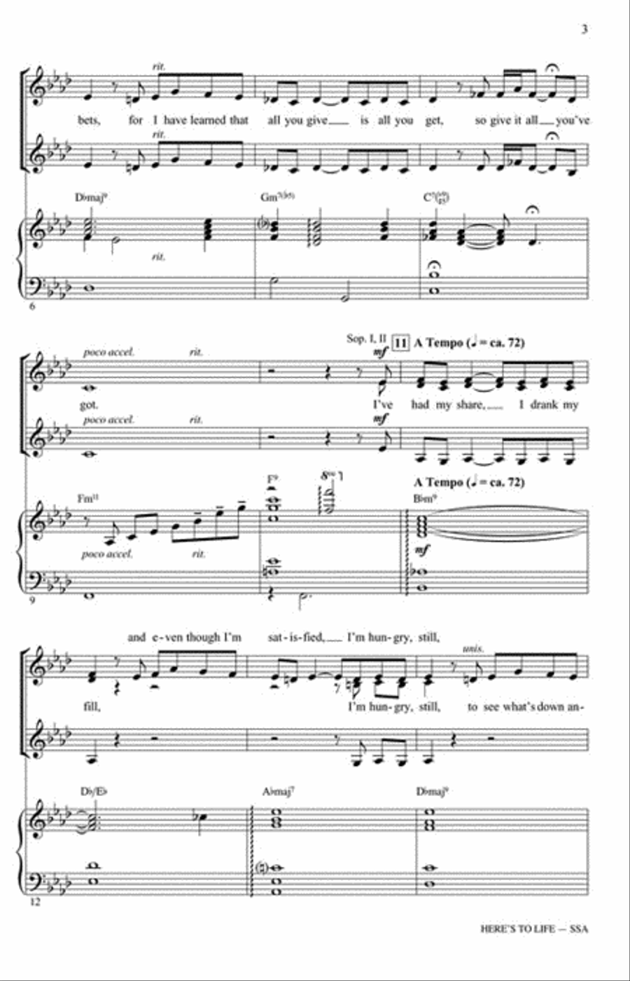 Here's to Life SSA scores gallery preview page 3