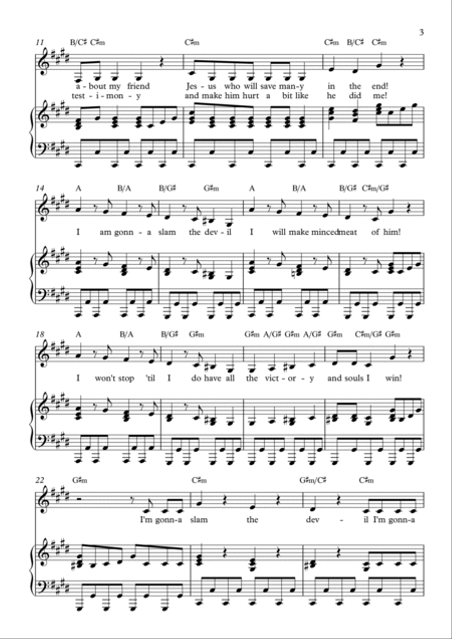 Slam The Devil Piano, Vocal, Guitar scores gallery preview page 3