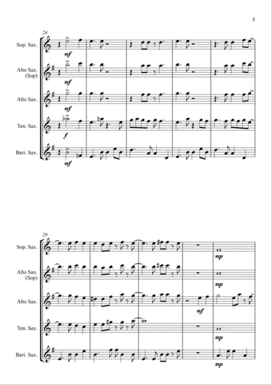 Mas Que Nada Mas Que Nada Saxophone Quartet scores gallery preview page 5