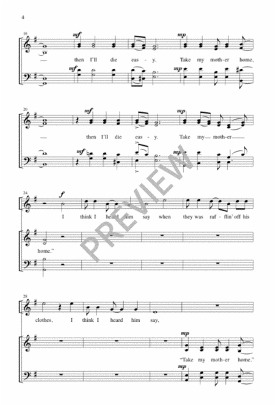 Take My Mother Home 4-Part scores gallery preview page 3
