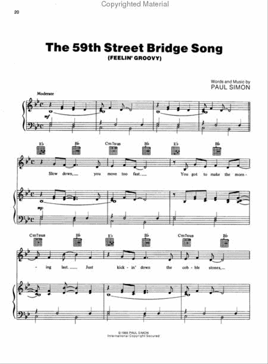 Simon and Garfunkel's Greatest Hits Piano, Vocal, Guitar scores gallery preview page 3