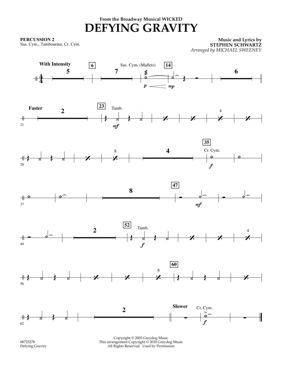 Defying Gravity (from Wicked) - Percussion 2