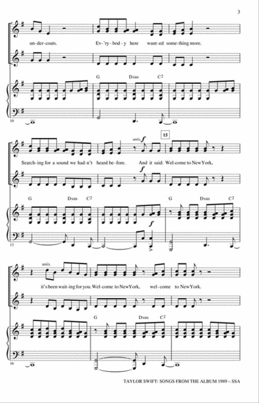 Taylor Swift: Songs from the Album 1989 SSA scores gallery preview page 3