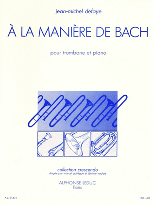 Book cover for In The Style Of Bach, For Trombone And Piano