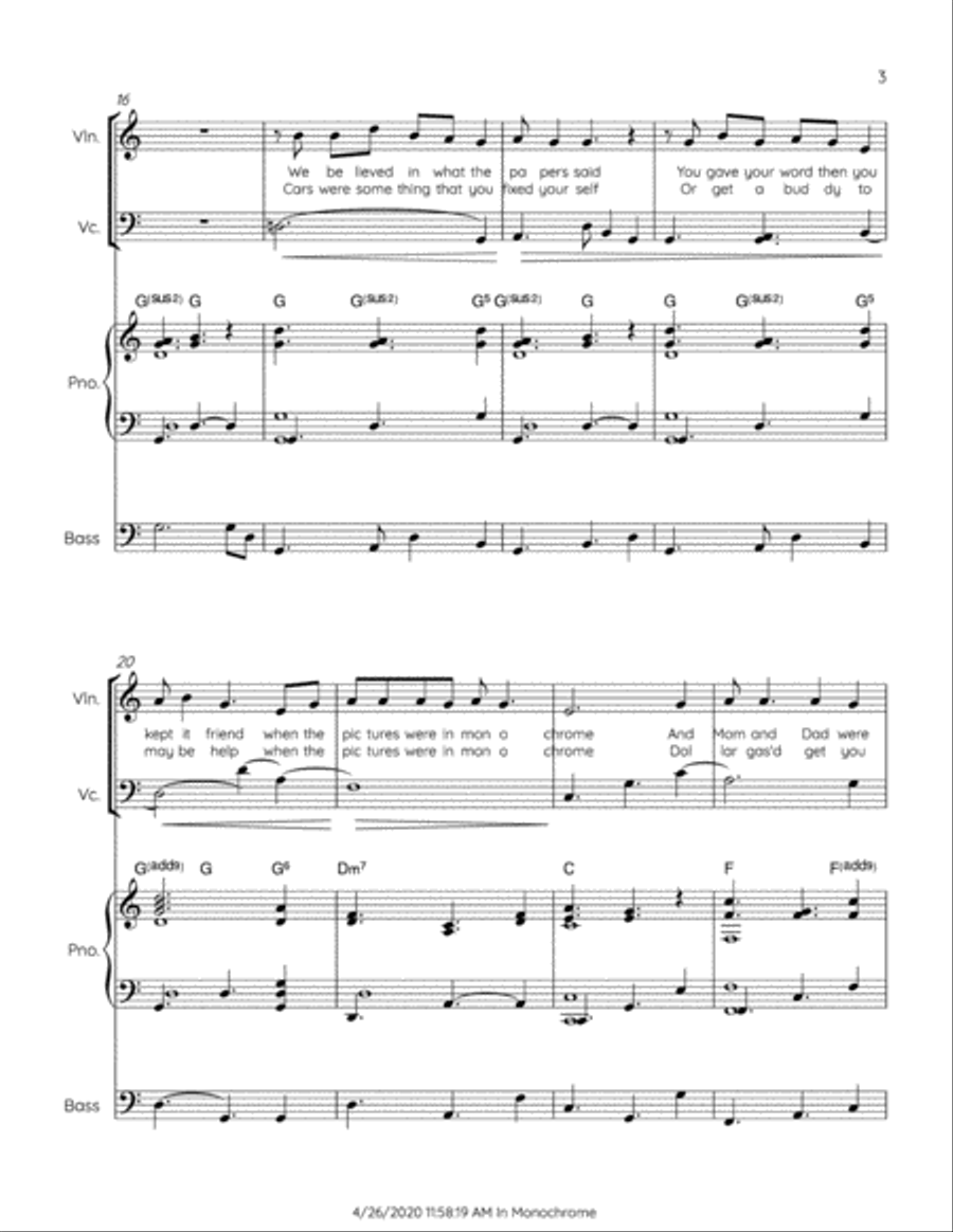In Monochrome Piano, Vocal, Guitar scores gallery preview page 3