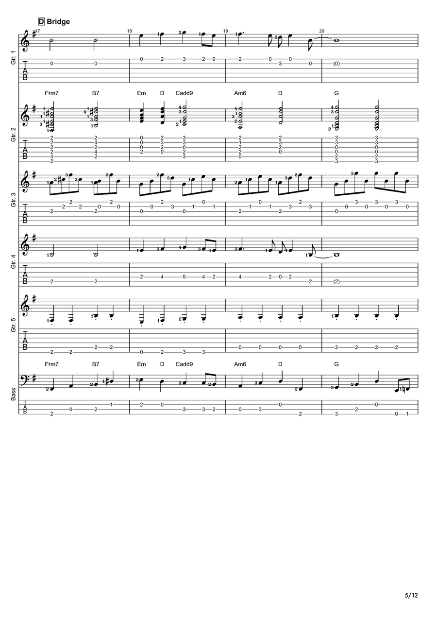 Yesterday Guitar Ensemble scores gallery preview page 5