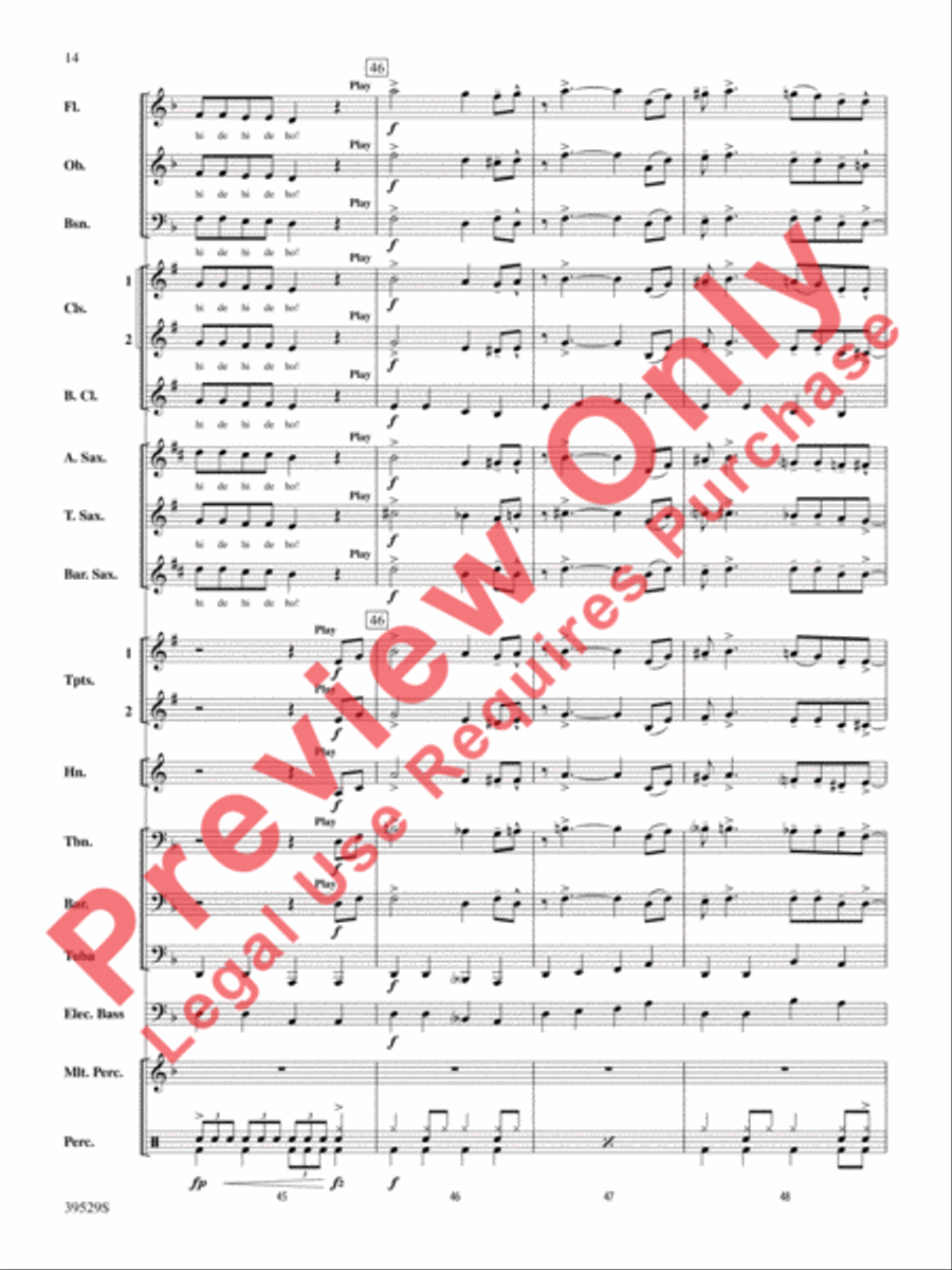 Minnie the Moocher Concert Band scores gallery preview page 15