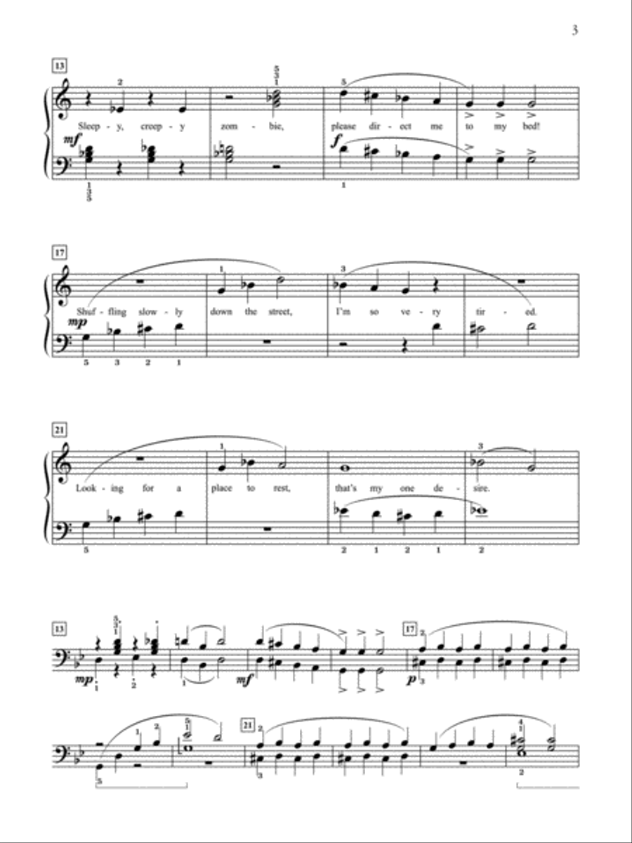 Sleepy Creepy Zombie Piano Solo scores gallery preview page 2