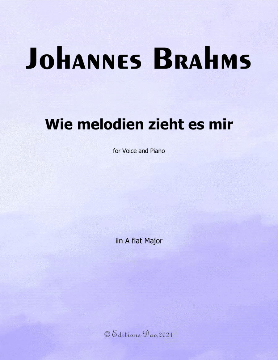 Wie melodien zieht es mir,by Brahms,in A flat Major image number null