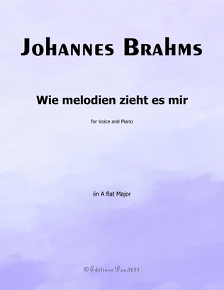 Book cover for Wie melodien zieht es mir,by Brahms,in A flat Major