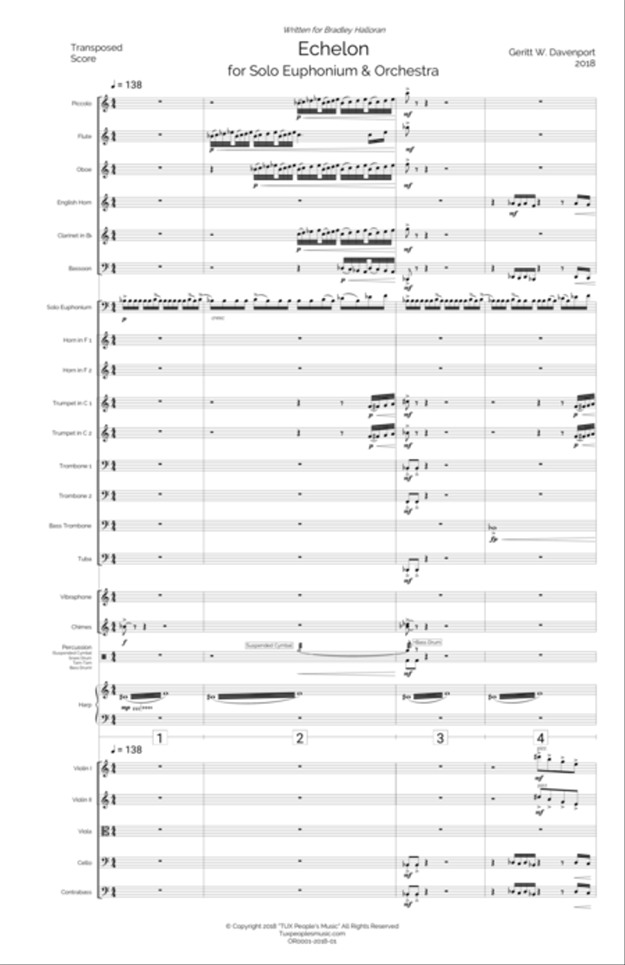 Echelon (Solo Euphonium with Orchestra) Full Orchestra scores gallery preview page 6